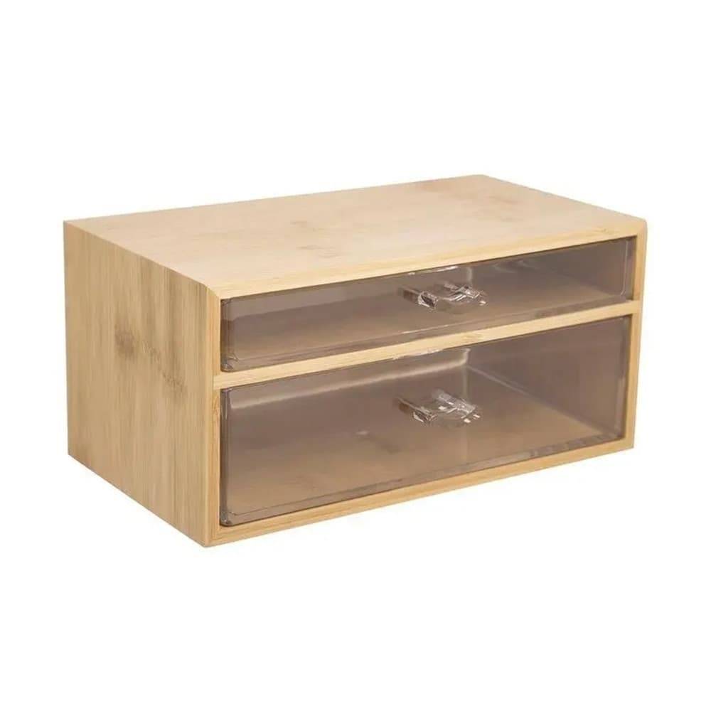 PORTA GIOIELLI COSMETICI CON 2 CASSETTI FORME DIVERSE ORGANIZER LEGNO 24.3X15.3X11CM 10831 in Contenitori per cosmetici Trade Shop italia - Napoli, commercioVirtuoso.it