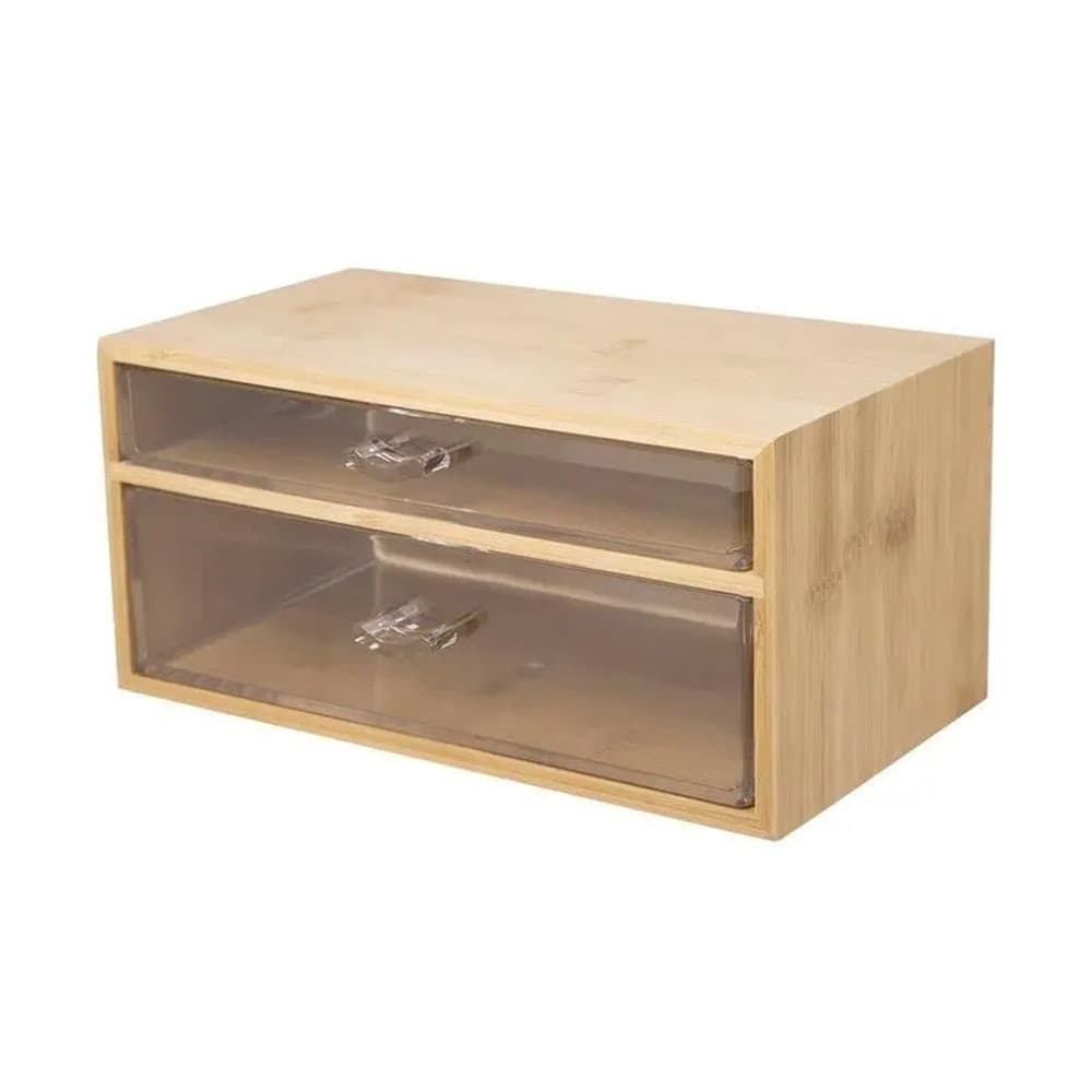 PORTA GIOIELLI COSMETICI CON 2 CASSETTI FORME DIVERSE ORGANIZER LEGNO 24.3X15.3X11CM 10831 in Contenitori per cosmetici Trade Shop italia - Napoli, commercioVirtuoso.it