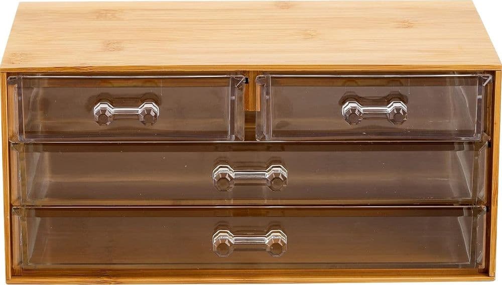 PORTA GIOIELLI COSMETICI CON 4 CASSETTI ORGANIZZATORE CASA IN LEGNO 24.3X15.3X11CM 10832 in Contenitori per cosmetici Trade Shop italia - Napoli, commercioVirtuoso.it