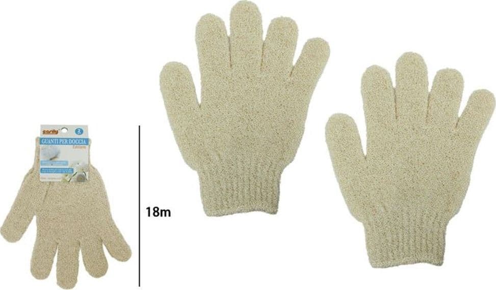 SET 2 PEZZI GUANTI DI CRINE PER DOCCIA BAGNO ESFOLIANTE PELLE CORPO BEIGE 79723 in Muffole e guanti esfolianti Trade Shop italia - Napoli, commercioVirtuoso.it