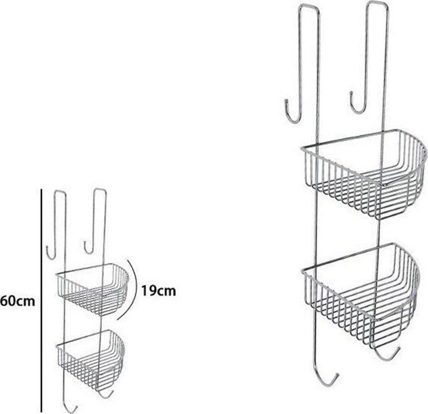 MENSOLA DA BAGNO DOCCIA ANGOLARE A 2 RIPIANI IN METALLO CROMATO DA APPENDERE 87821 in Mensole Trade Shop italia - Napoli, commercioVirtuoso.it