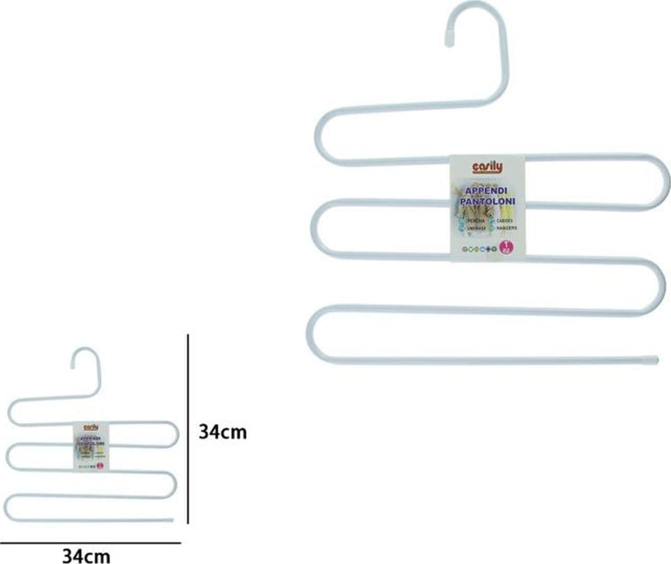 GRUCCIA APPENDI PANTALONI JEANS FORMA A S MULTISTRATO 34X34CM BIANCO SALVASPAZIO 87697 in Appendini per pantaloni Trade Shop italia - Napoli, commercioVirtuoso.it