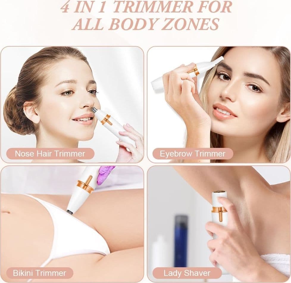 RASOIO ELETTRICO DONNA 4 IN 1 INDOLORE RICARICABILE PORTATILE DEPILATORE PER VISO CORPO in Rasoi femminili Trade Shop italia - Napoli, commercioVirtuoso.it