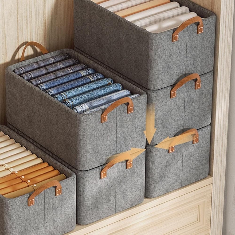 SCATOLA PORTAOGGETTI PIEGHEVOLE ORGANIZER PORTATILE TESSUTO TELAIO IN METALLO 47X28X20CM in prodotto Trade Shop italia - Napoli, commercioVirtuoso.it