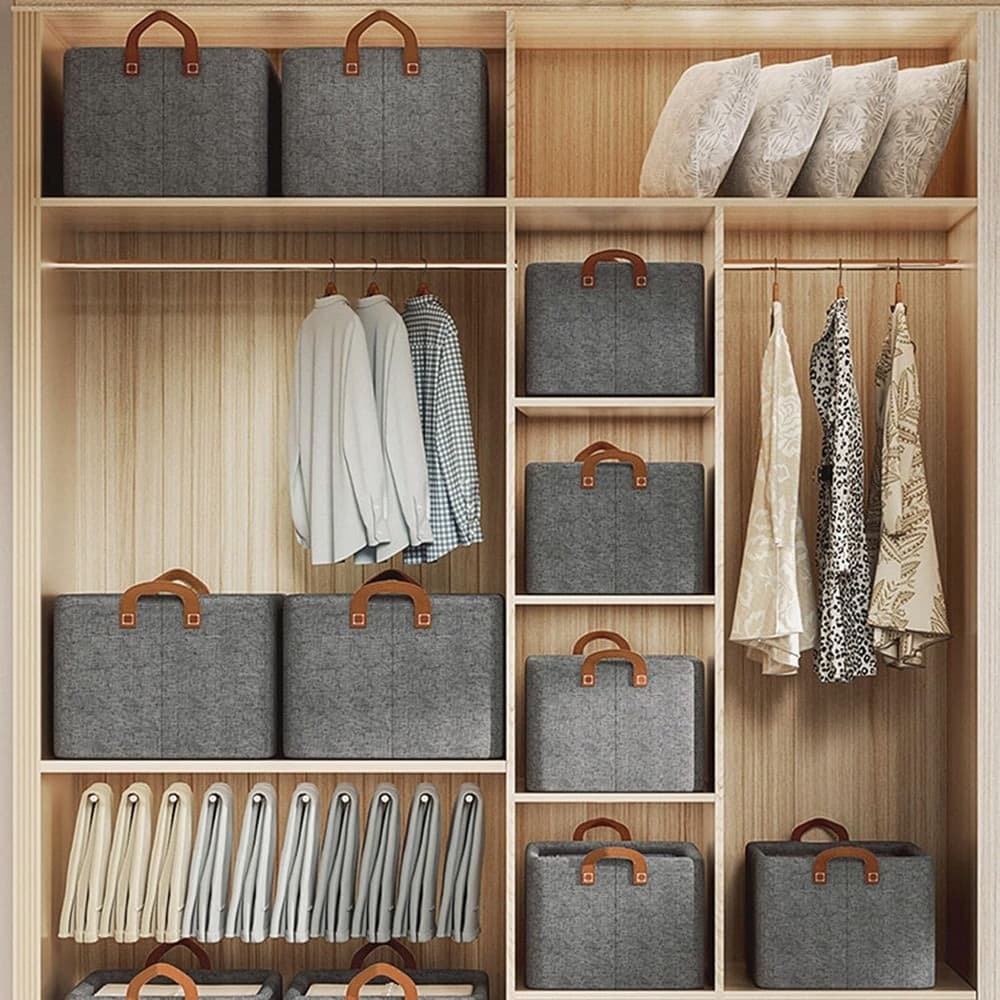 SCATOLA PORTAOGGETTI PIEGHEVOLE ORGANIZER PORTATILE TESSUTO TELAIO IN METALLO 47X28X20CM in prodotto Trade Shop italia - Napoli, commercioVirtuoso.it