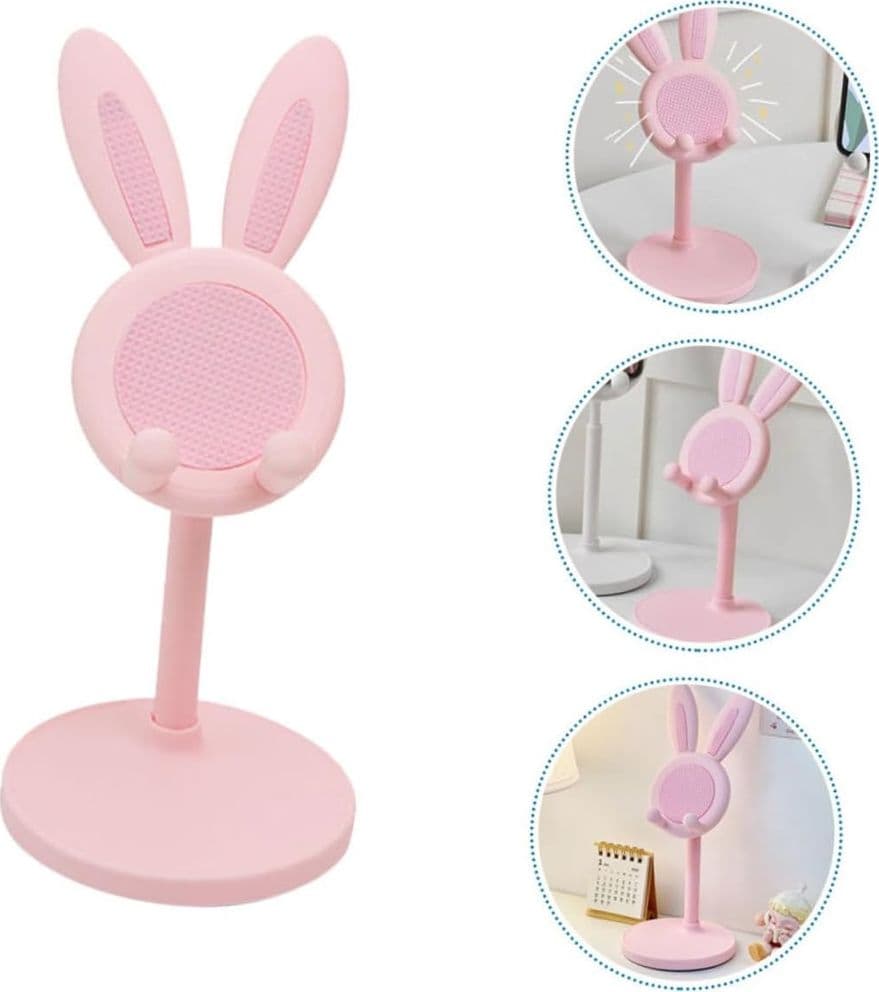 SUPPORTO PER TELEFONO CELLULARE FORMA DI CONIGLIETTO TREPPIEDE PORTATILE IN PLASTICA in Supporti Trade Shop italia - Napoli, commercioVirtuoso.it