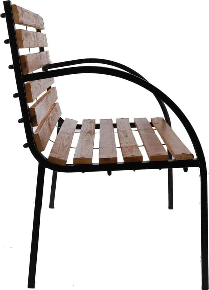 PANCHINA DA PARCO PANCA CON BRACCIOLI IN METALLO LEGNO MARRONE 122X60X81CM ARREDO GIARDINO in Panche Trade Shop italia - Napoli, commercioVirtuoso.it