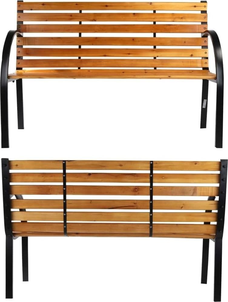 PANCHINA DA PARCO PANCA CON BRACCIOLI IN METALLO LEGNO MARRONE 122X60X81CM ARREDO GIARDINO in Panche Trade Shop italia - Napoli, commercioVirtuoso.it