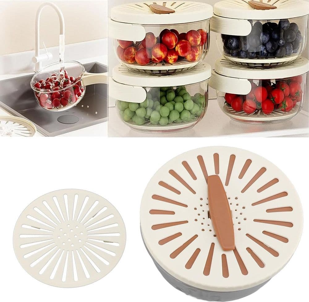 CIOTOLA PER LAVARE FRUTTA VERDURA CONTENITORE ALIMENTI MANICO PIEGHEVOLE CON FILTRO PICNIC in Ciotoline da Snack Trade Shop italia - Napoli, commercioVirtuoso.it