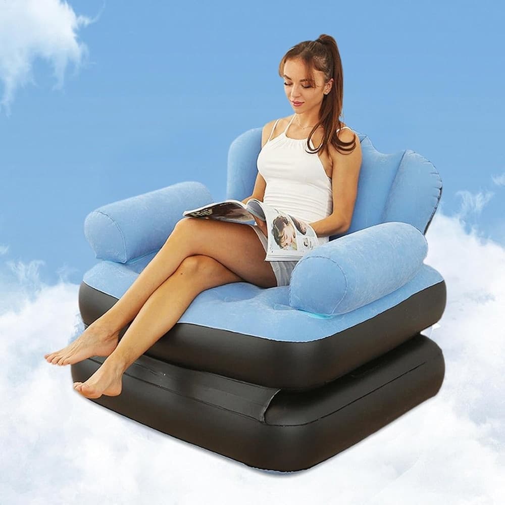 POLTRONA GONFIABILE DIVANO LETTO AD ARIA PIEGHEVOLE PORTATILE MATERASSO CAMPEGGIO in Letti gonfiabili Trade Shop italia - Napoli, commercioVirtuoso.it