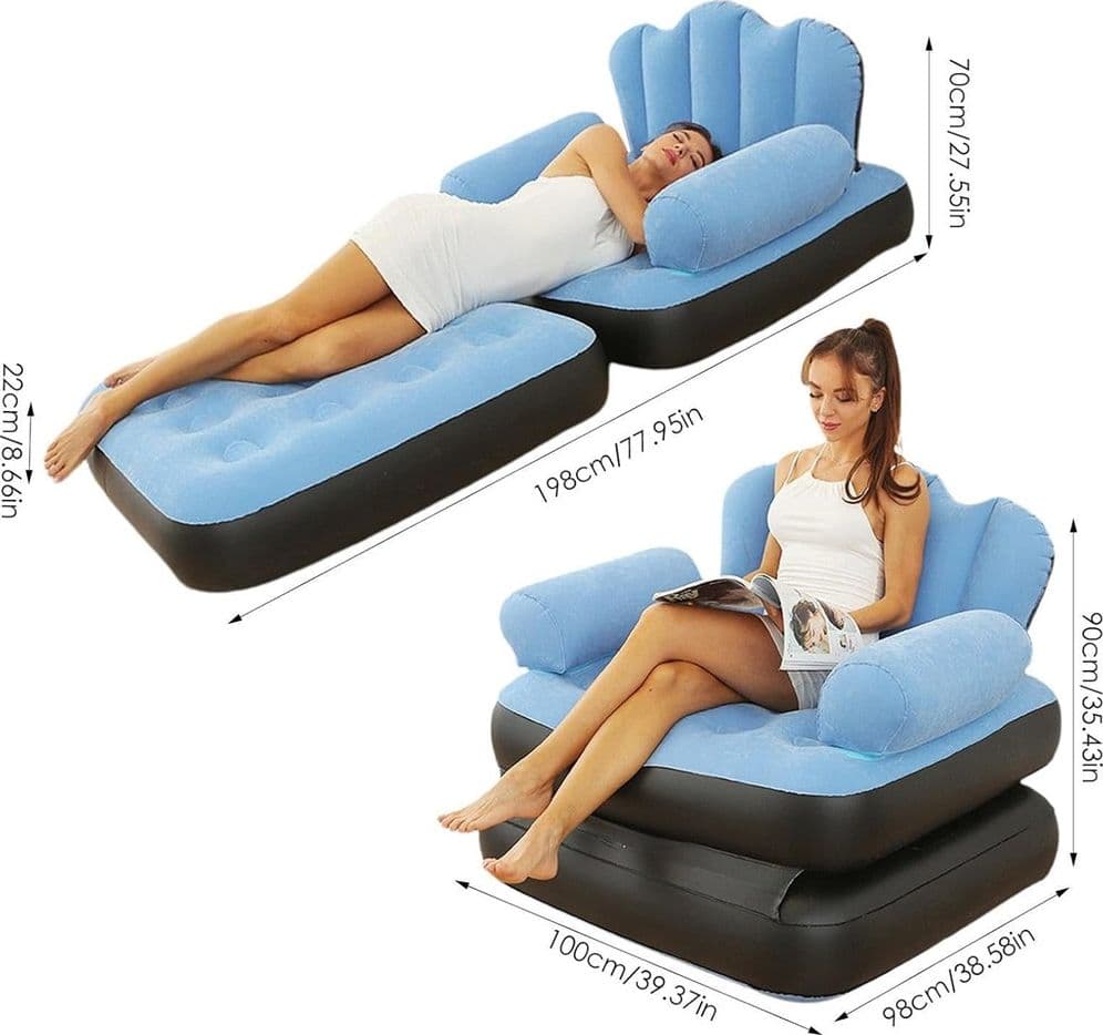 POLTRONA GONFIABILE DIVANO LETTO AD ARIA PIEGHEVOLE PORTATILE MATERASSO CAMPEGGIO in Letti gonfiabili Trade Shop italia - Napoli, commercioVirtuoso.it