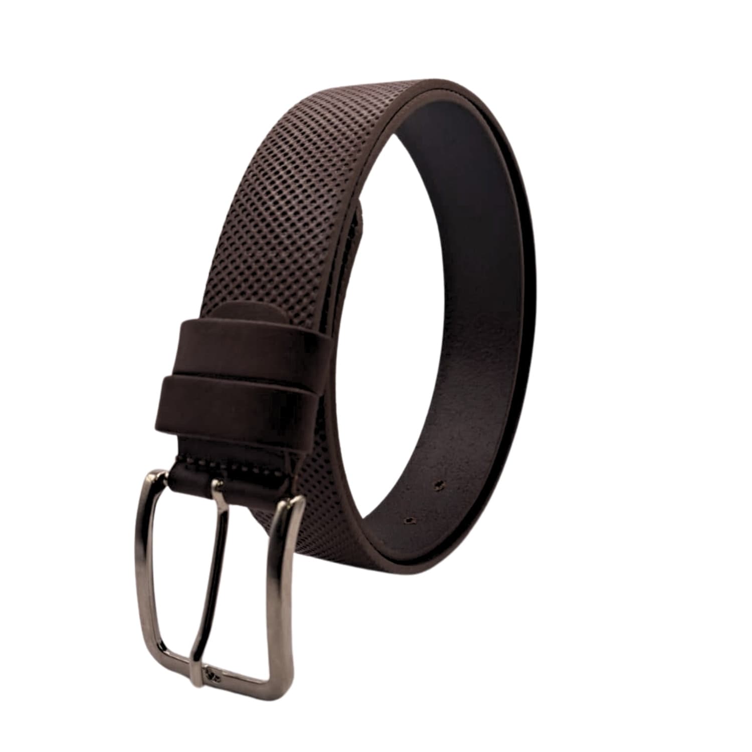Cintura Cinta Uomo In Vera Pelle Made in Italy Cuoio Casual Classica Regolabile Marrone Scuro Tramata Ecoprice® in Cinture Ecoprice.it - Avellino, commercioVirtuoso.it