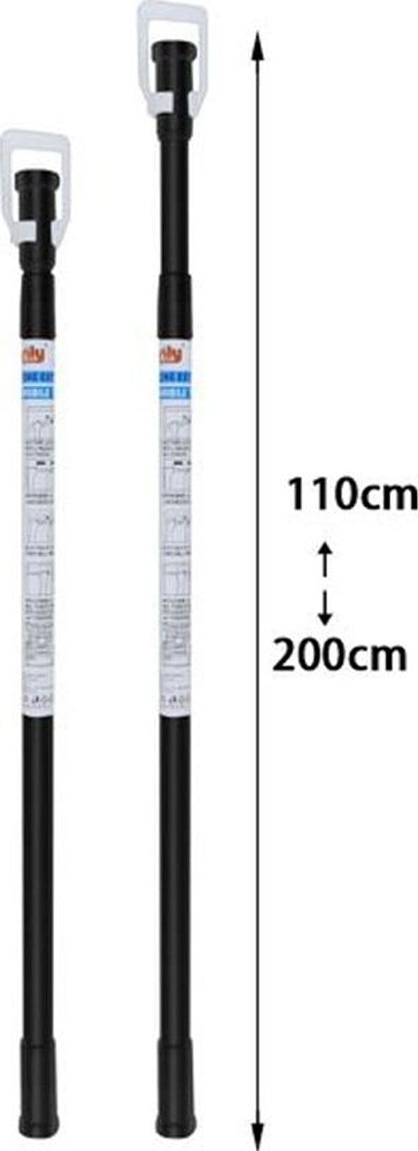 BASTONE ASTA PER TENDA DOCCIA BARRA TELESCOPICO 110 A 200 CM ALLUMINIO NERO 87232 in Bastoni e telai per tende Trade Shop italia - Napoli, commercioVirtuoso.it