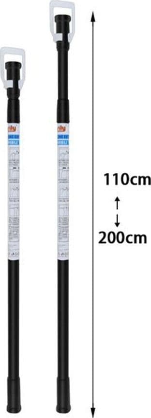 BASTONE ASTA PER TENDA DOCCIA BARRA TELESCOPICO 110 A 200 CM ALLUMINIO NERO 87232 in Bastoni e telai per tende Trade Shop italia - Napoli, commercioVirtuoso.it