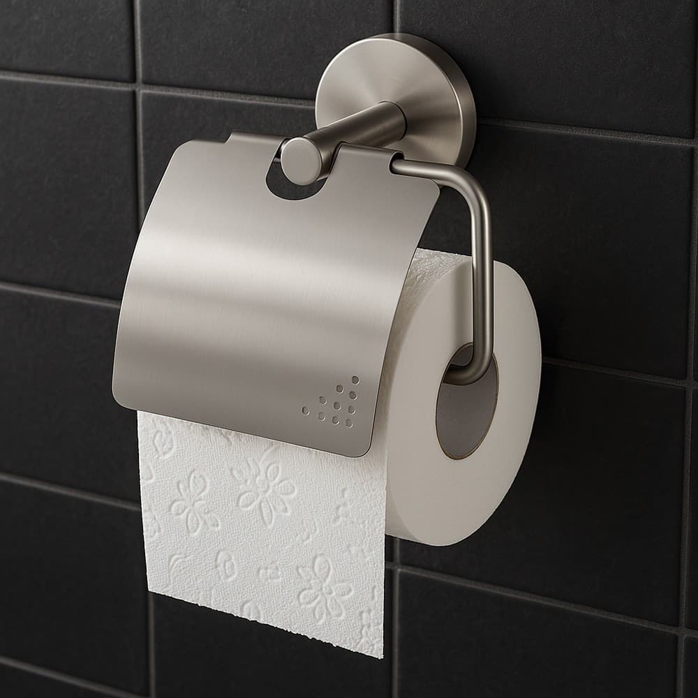 PORTA ROTOLO PER CARTA IGIENICA IN ACCIAIO SATINATO ACCESSORI ARREDO BAGNO 87909 in Porta carta igienica Trade Shop italia - Napoli, commercioVirtuoso.it