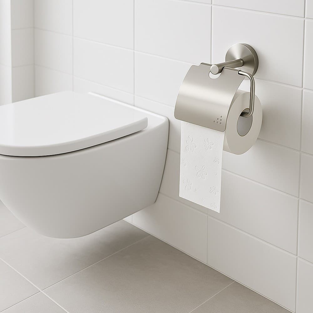 PORTA ROTOLO PER CARTA IGIENICA IN ACCIAIO SATINATO ACCESSORI ARREDO BAGNO 87909 in Porta carta igienica Trade Shop italia - Napoli, commercioVirtuoso.it