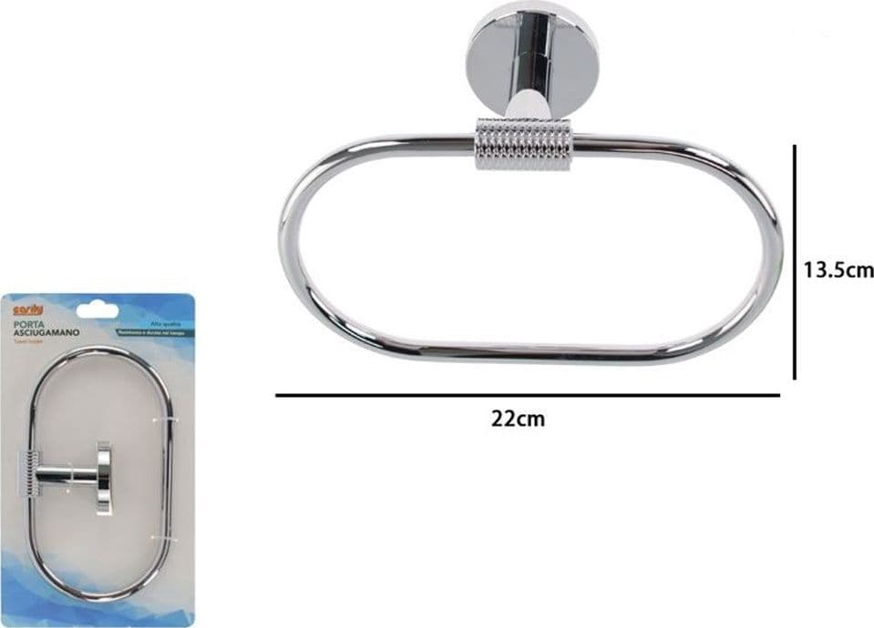 PORTA ASCIUGAMANI AD ANELLO IN ACCIAIO ACCESSORIO DA BAGNO PORTASCIUGAMANO 87921 in Portasciugamani da parete Trade Shop italia - Napoli, commercioVirtuoso.it