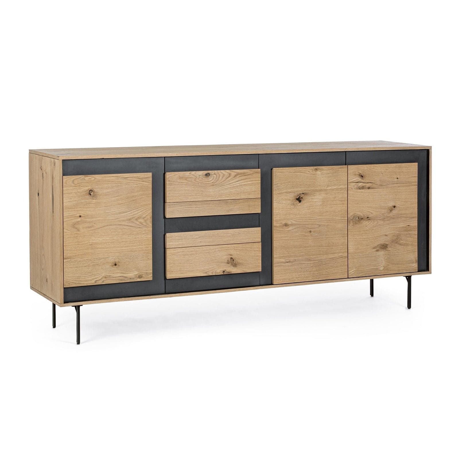 Credenza "Stanwood" con 3 ante e 3 cassetti, in mdf, finitura in rovere - 21
