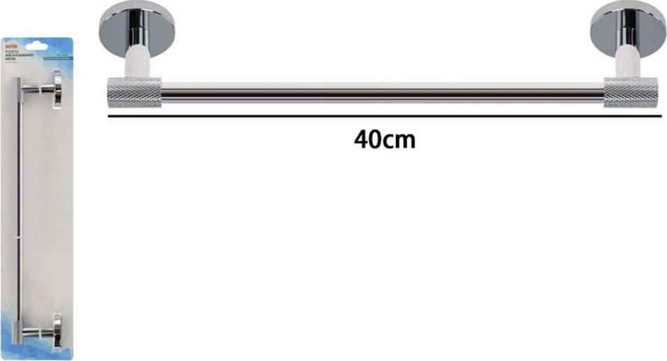 PORTA ASCIUGAMANI LUNGO DA 40 CM IN ACCIAIO CROMATO ACCESSORIO PER ARREDO DA BAGNO 87922 in Portasciugamani da parete Trade Shop italia - Napoli, commercioVirtuoso.it