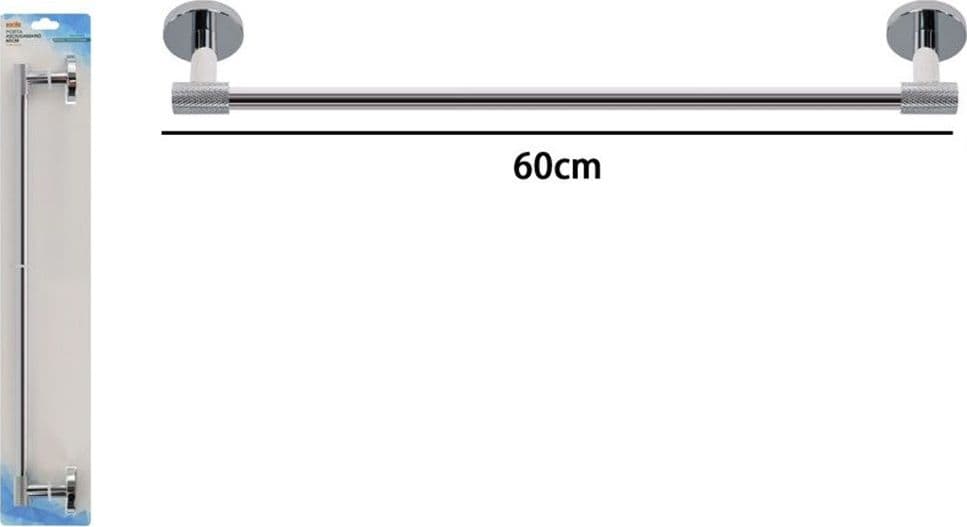 PORTA ASCIUGAMANI LUNGO DA 60 CM IN ACCIAIO CROMATO ACCESSORIO PER ARREDO DA BAGNO 87923 in Portasciugamani da parete Trade Shop italia - Napoli, commercioVirtuoso.it