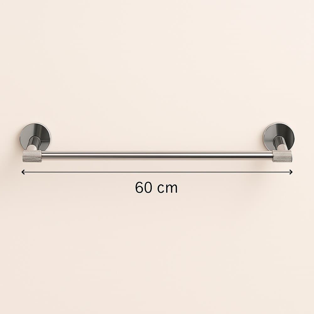 PORTA ASCIUGAMANI LUNGO DA 60 CM IN ACCIAIO CROMATO ACCESSORIO PER ARREDO DA BAGNO 87923 in Portasciugamani da parete Trade Shop italia - Napoli, commercioVirtuoso.it