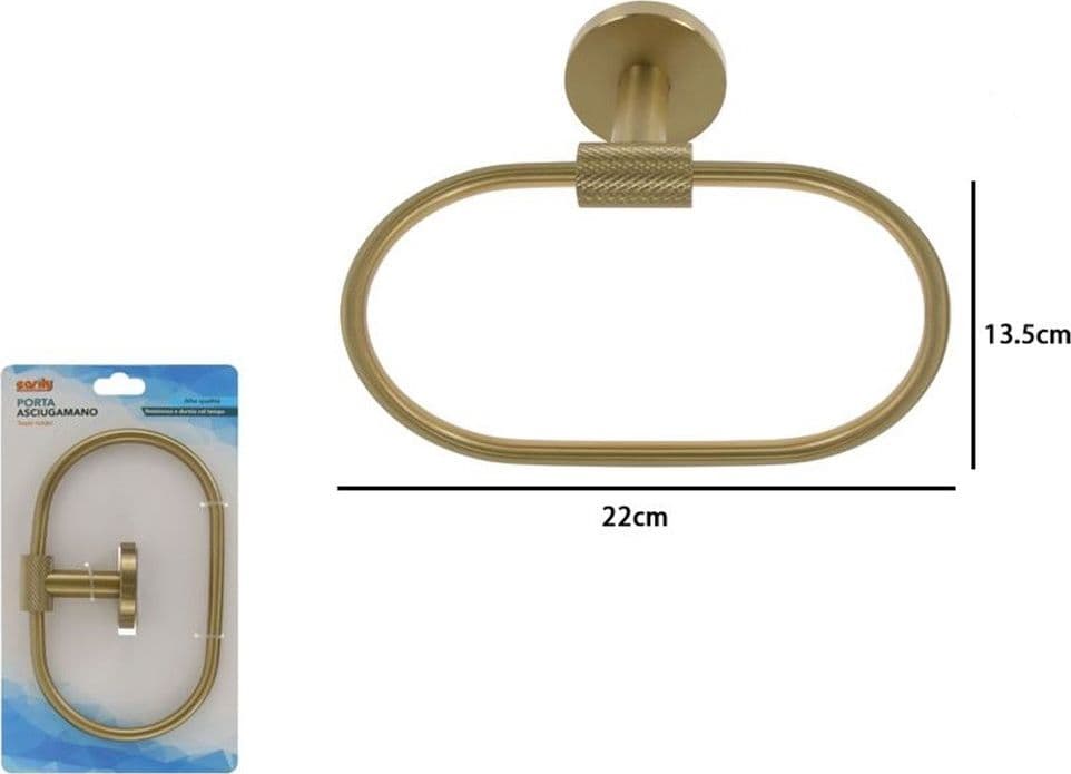 PORTA ASCIUGAMANI AD ANELLO IN ACCIAIO ORO ACCESSORIO DA BAGNO PORTASCIUGAMANO 87932 in Anelli portasciugamani Trade Shop italia - Napoli, commercioVirtuoso.it