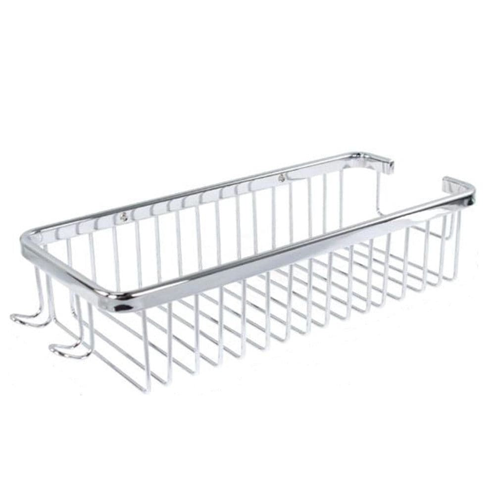 Mensola Doccia Bagno Rettangolare Cromata Lucida Cestino Porta Oggetti Acciaio 87902