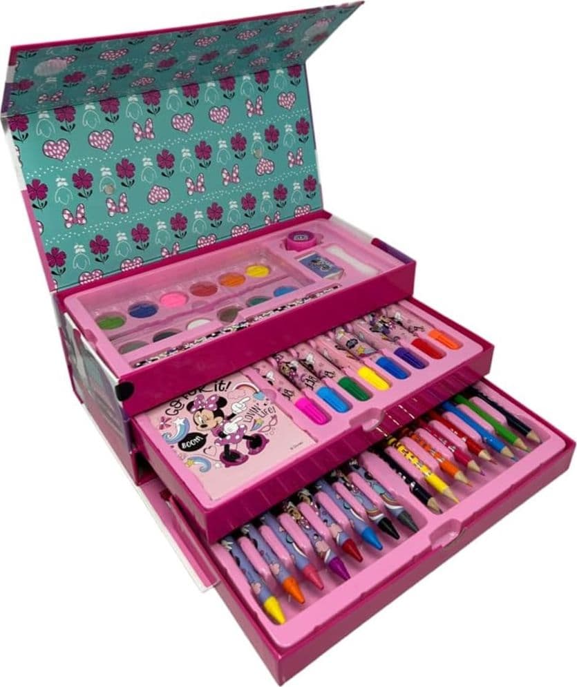 SET DA COLORARE VALIGETTA CON COLORI BAMBINE MINNIE CASSETTI KIT DISEGNO PITTURA 951724 in Kit di pittura Trade Shop italia - Napoli, commercioVirtuoso.it