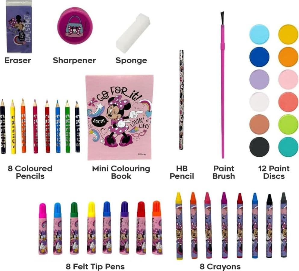 SET DA COLORARE VALIGETTA CON COLORI BAMBINE MINNIE CASSETTI KIT DISEGNO PITTURA 951724 in Kit di pittura Trade Shop italia - Napoli, commercioVirtuoso.it