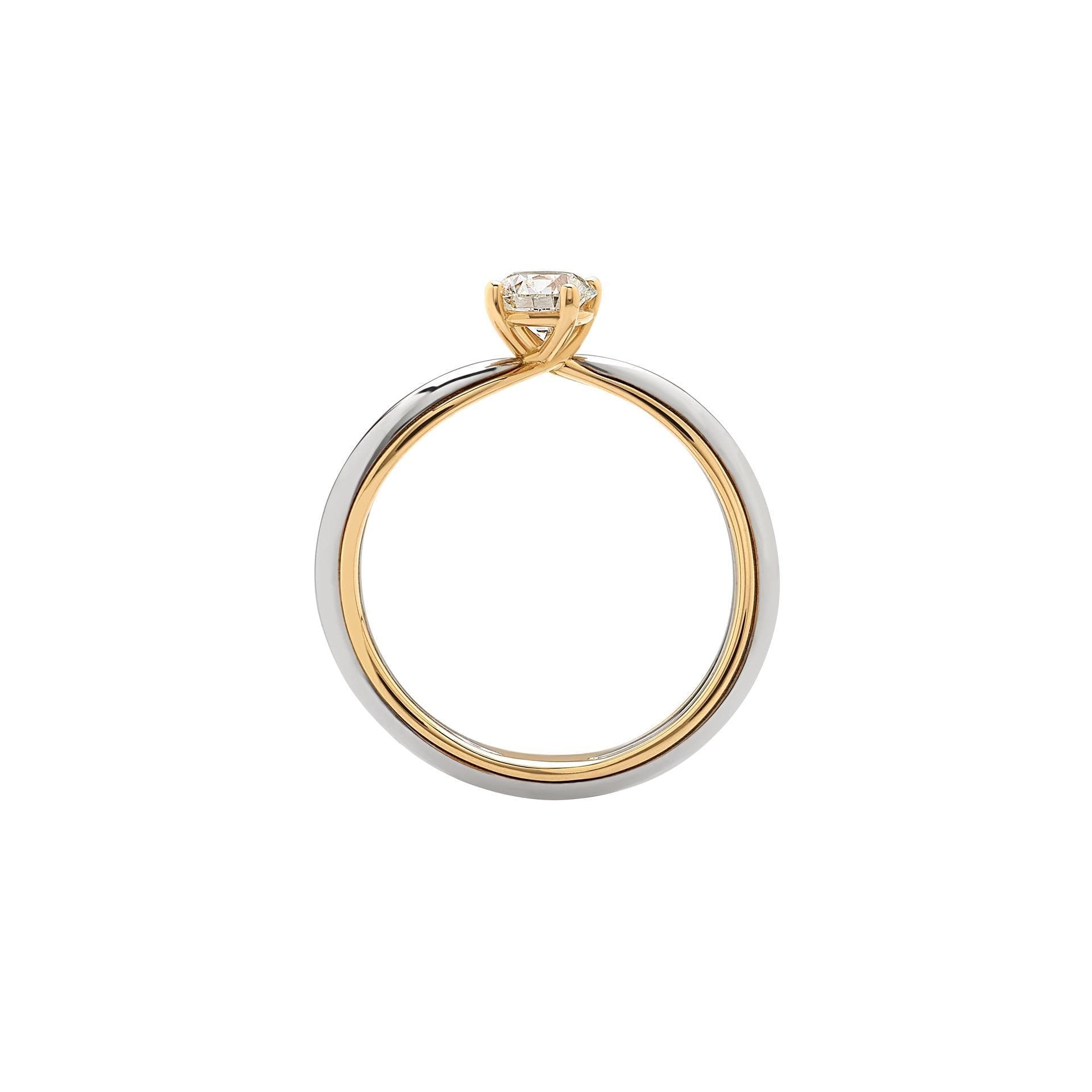 GIORGIO VISCONTI - ANELLO SOLITARIO ORO BIANCO E GIALLO in Anelli Alba Gioielli - Casoria, commercioVirtuoso.it