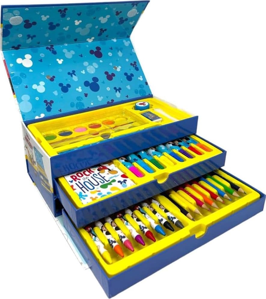 SET DA COLORARE VALIGETTA CON COLORI BAMBINI TOPOLINO CASSETTI KIT DISEGNO PITTURA 951731 in Pennarelli per bambini Trade Shop italia - Napoli, commercioVirtuoso.it