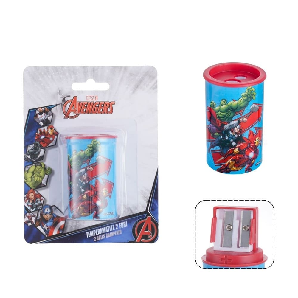TEMPERAMATITE ROTONDO A 2 FORI AVENGERS CON SERBATOIO PER SCUOLA CASA BAMBINI 961167 in Temperamatite Trade Shop italia - Napoli, commercioVirtuoso.it