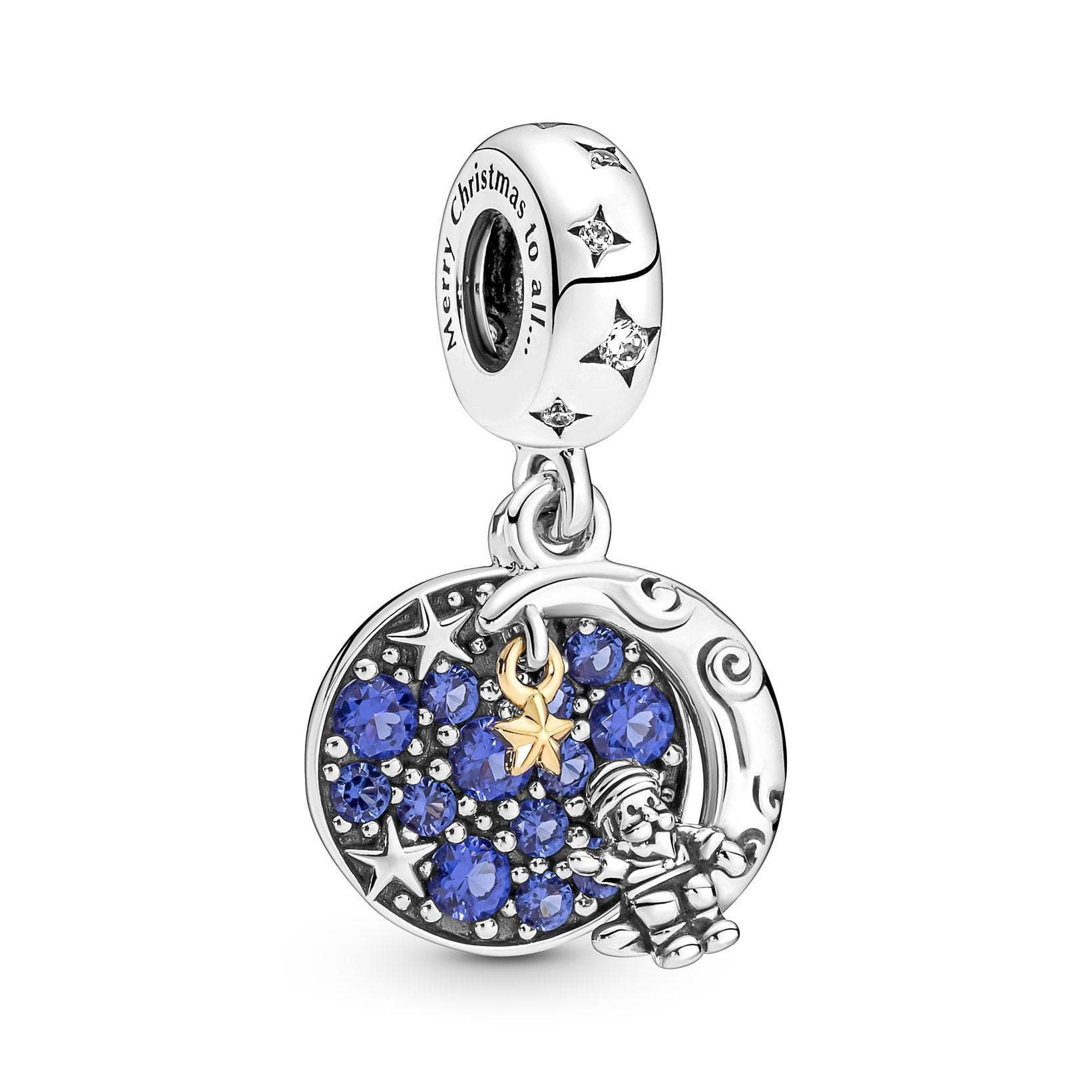 PANDORA - Charm pendente doppio Babbo Natale sulla luna