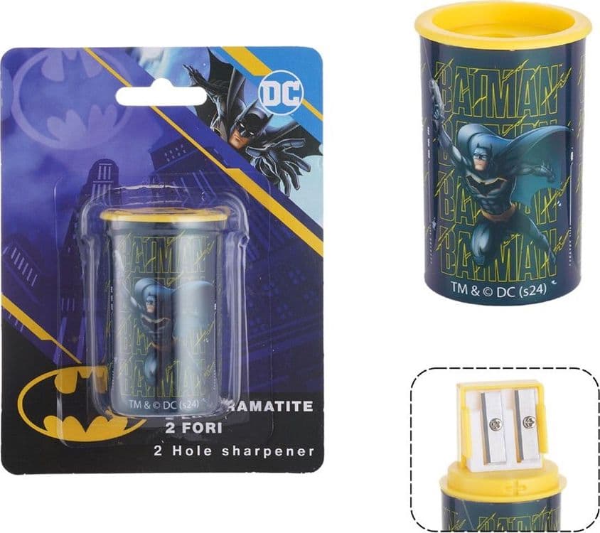 TEMPERAMATITE ROTONDO A 2 FORI BATMAN CON SERBATOIO PER SCUOLA CASA BAMBINI 961259 in Temperamatite Trade Shop italia - Napoli, commercioVirtuoso.it