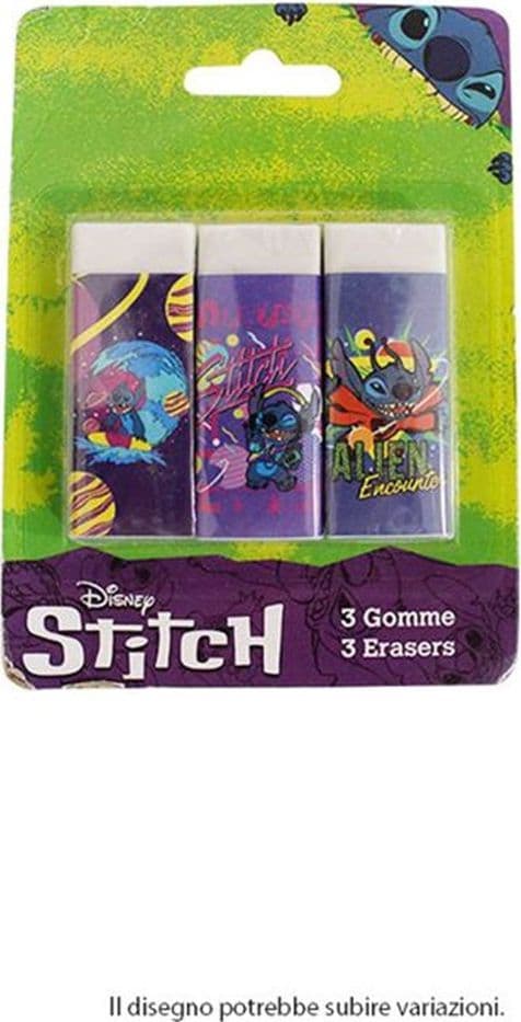 SET 3 PZ GOMME PER CANCELLARE STITCH CANCELLERIA PER SCUOLA REGALO FESTA BAMBINI 961112 in Gomme Trade Shop italia - Napoli, commercioVirtuoso.it