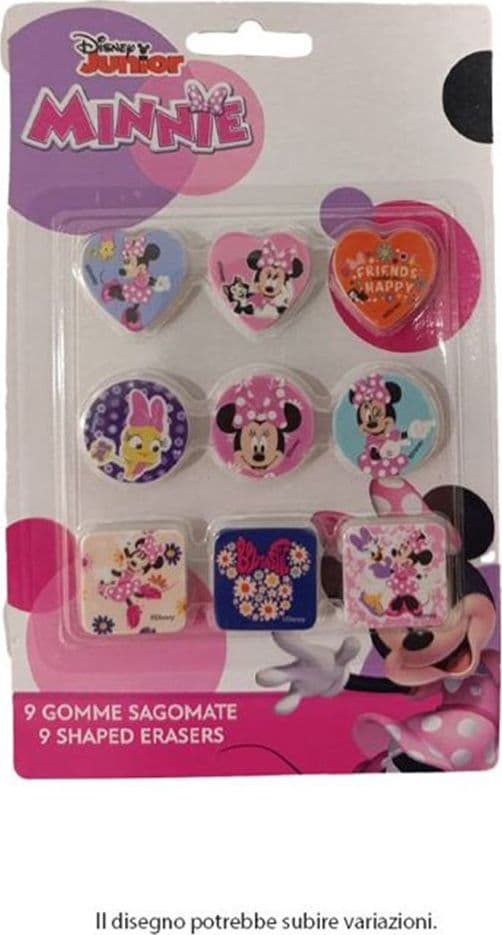 KIT GOMME PER CANCELLARE 9PZ SAGOMATE TEMA MINNIE CANCELLERIA PER BAMBINE SCUOLA 955333 in Gomme Trade Shop italia - Napoli, commercioVirtuoso.it
