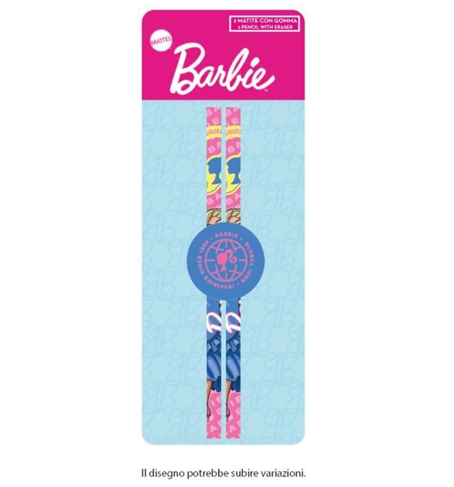 SET 2 PZ MATITE CON GOMMA ROTONDA GRAFICA BARBIE CANCELLERIA SCUOLA BAMBINE 960641 in Diari quaderni e block notes Trade Shop italia - Napoli, commercioVirtuoso.it