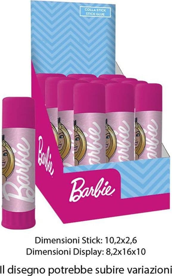 SET 12 PZ COLLA STICK DA 25GR GRAFICA BARBIE PER SCUOLA REGALI FESTE BAMBINE 966773 in Stick di colla e colla a penna Trade Shop italia - Napoli, commercioVirtuoso.it