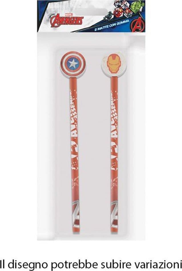 KIT 2PZ MATITE CON GOMMA ROTONDA GRAFICA AVENGERS PER DISEGNO SCUOLA BAMBINI 960733 in Gomme Trade Shop italia - Napoli, commercioVirtuoso.it