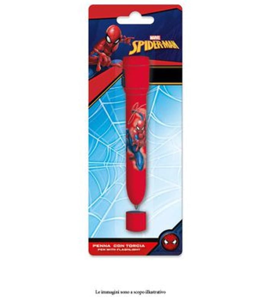 PENNA CON TORCIA GRAFICA SPIDERMAN ACCESSORI PER SCUOLA REGALO FESTE BAMBINI 954893 in Penne a sfera Trade Shop italia - Napoli, commercioVirtuoso.it