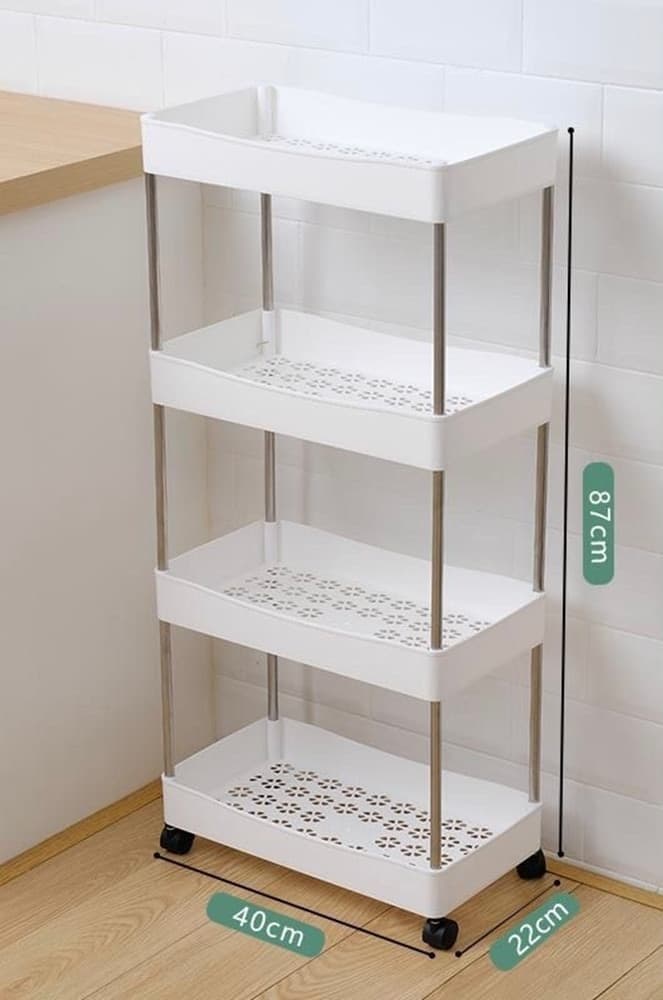 CARRELLO PORTAOGGETTI A 4 LIVELLI CON RUOTE DA CUCINA RIPIANO SALVASPAZIO BAGNO UFFICIO in Carrelli porta oggetti Trade Shop italia - Napoli, commercioVirtuoso.it