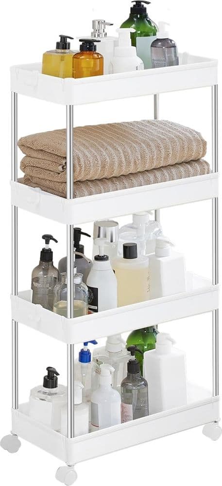 CARRELLO PORTAOGGETTI A 4 LIVELLI CON RUOTE DA CUCINA RIPIANO SALVASPAZIO BAGNO UFFICIO in Carrelli porta oggetti Trade Shop italia - Napoli, commercioVirtuoso.it