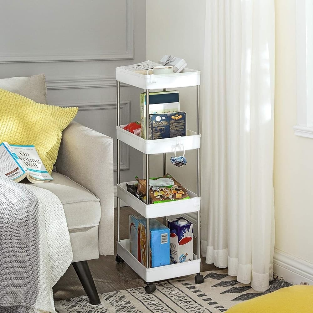 CARRELLO PORTAOGGETTI A 4 LIVELLI CON RUOTE DA CUCINA RIPIANO SALVASPAZIO BAGNO UFFICIO in Carrelli porta oggetti Trade Shop italia - Napoli, commercioVirtuoso.it