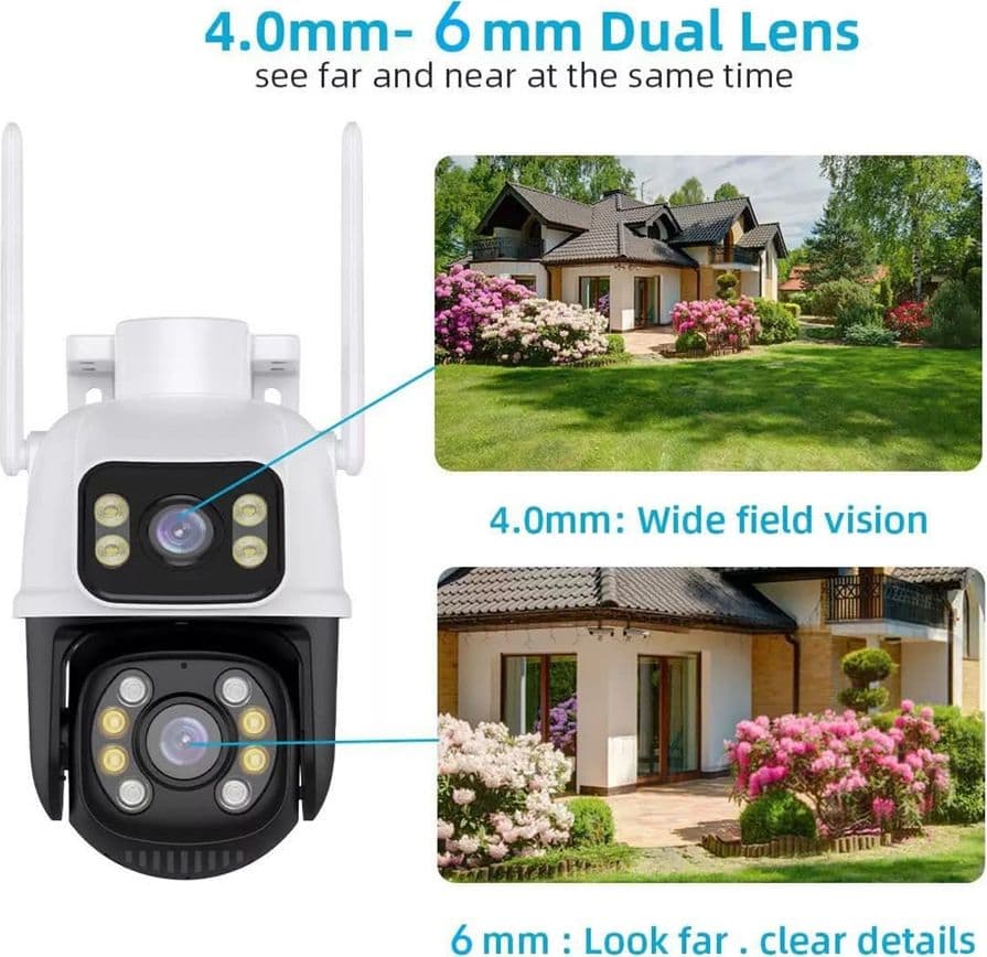 TELECAMERA DI SICUREZZA DUAL LENS DUAL SCREEN WIFI DOPPIA CAMERA IMPERMEABILE SORVEGLIANZA in Dom camera Trade Shop italia - Napoli, commercioVirtuoso.it