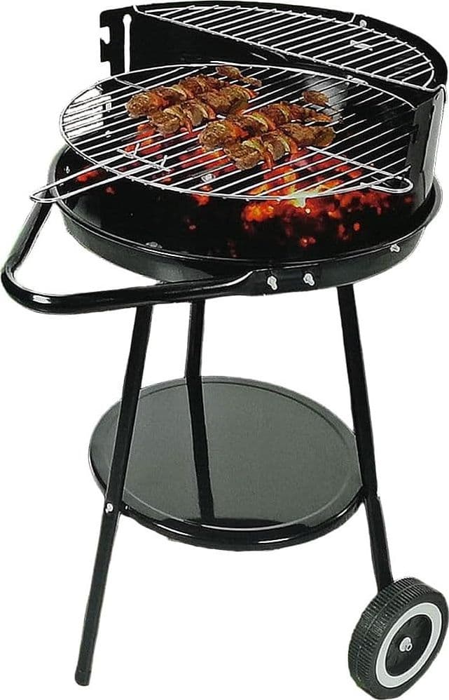 BARBECUE CON RUOTE RIPIANO GRIGLIA TONDA IN ACCIAIO FORNACELLA A CARBONE PER CARNE PESCE in Barbecue a carbone Trade Shop italia - Napoli, commercioVirtuoso.it
