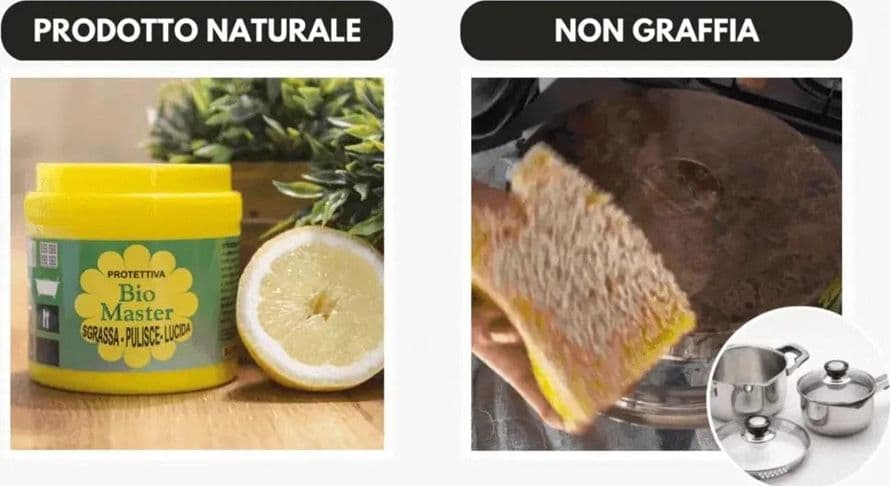 BIO MASTER PASTA UNIVERSALE CON SPUGNA SGRASSA PULISCE LUCIDA DETERGENTE NATURALE A LIMONE in Detergenti multiuso Trade Shop italia - Napoli, commercioVirtuoso.it