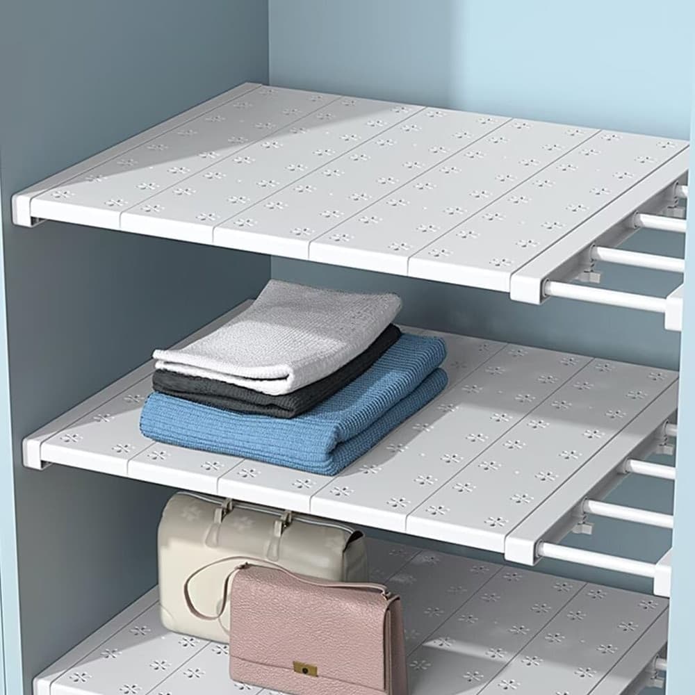 MENSOLA SCAFFALE ESPANDIBILE PER ARMADIO CUCINA BAGNO LARGHEZZA 24CM REGOLABILE 48-80CM
