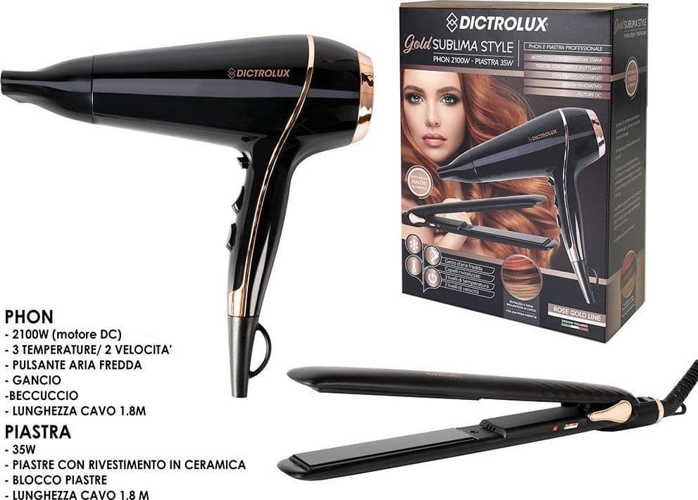 SET PROFESSIONALE ASCIUGACAPELLI PHON 2100 W + PIASTRA PER CAPELLI LISCIANTE 35 W in Asciugacapelli Trade Shop italia - Napoli, commercioVirtuoso.it