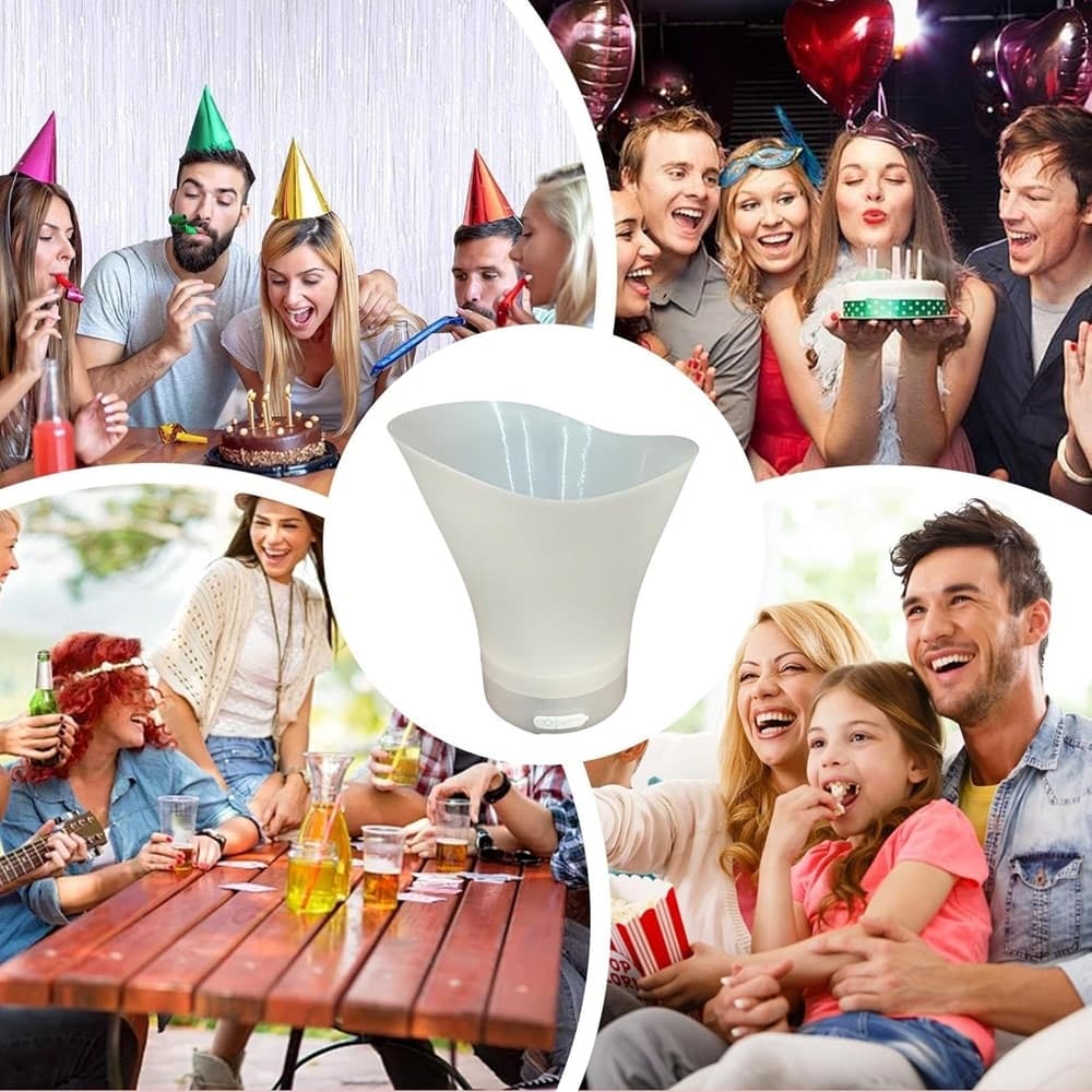SECCHIELLO DEL GHIACCIO LUCI A LED DA 7LT SECCHIO REFRIGERANTE BEVANDE RICARICA TIPO C in Portaghiaccio Trade Shop italia - Napoli, commercioVirtuoso.it