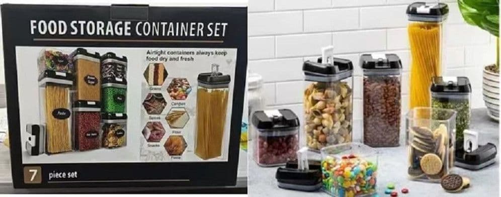 CONTENITORI ERMETICI SOTTOVUOTO PER ALIMENTI CUCINA PASTA BARATTOLI 7 PEZZI PORTA BISCOTTI in Set di contenitori per alimenti Trade Shop italia - Napoli, commercioVirtuoso.it